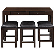 Espresso 4-piece counter height table set with socket and leather padded stools by La Spezia additional picture 8