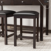 Espresso 4-piece counter height table set with socket and leather padded stools by La Spezia additional picture 9