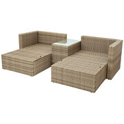 Outdoor patio furniture set, 5-piece wicker rattan sectional sofa set, brown and gray by La Spezia additional picture 14