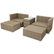 Outdoor patio furniture set, 5-piece wicker rattan sectional sofa set, brown and gray by La Spezia additional picture 17