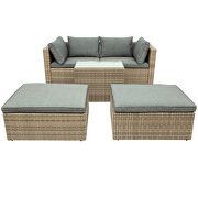 Outdoor patio furniture set, 5-piece wicker rattan sectional sofa set, brown and gray by La Spezia additional picture 18