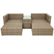Outdoor patio furniture set, 5-piece wicker rattan sectional sofa set, brown and gray by La Spezia additional picture 3