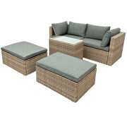Outdoor patio furniture set, 5-piece wicker rattan sectional sofa set, brown and gray by La Spezia additional picture 6