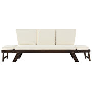 Brown outdoor adjustable patio wooden daybed sofa chaise with beige cushions by La Spezia additional picture 3