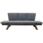 Brown outdoor adjustable patio wooden daybed sofa chaise with gray cushions by La Spezia additional picture 3
