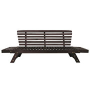 Brown outdoor adjustable patio wooden daybed sofa chaise with gray cushions by La Spezia additional picture 4
