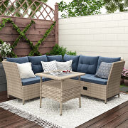 4-piece all weather pe wicker rattan sofa set with adjustable backs for backyard, poolside, gray by La Spezia additional picture 15