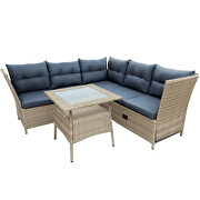 4-piece all weather pe wicker rattan sofa set with adjustable backs for backyard, poolside, gray by La Spezia additional picture 17