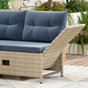 4-piece all weather pe wicker rattan sofa set with adjustable backs for backyard, poolside, gray by La Spezia additional picture 9