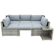 5 pieces outdoor sectional patio rattan sofa set rattan daybed , pe wicker conversation furniture set by La Spezia additional picture 11