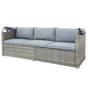 5 pieces outdoor sectional patio rattan sofa set rattan daybed , pe wicker conversation furniture set by La Spezia additional picture 4