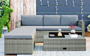5-piece rattan sofa cushioned sectional furniture set in gray finish additional photo 2 of 16