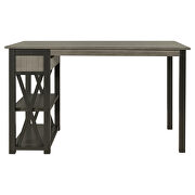 Gray rustic wood 4-piece counter height dining table set with 2 stools and bench by La Spezia additional picture 10