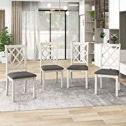 Midcentury solid wood 5-piece brown/ gray round  table set with upholstered chairs by La Spezia additional picture 12