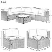 Brown/ gray rattan 7-piece outdoor sectional conversation set additional photo 5 of 19