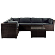 Brown/ gray rattan 7-piece outdoor sectional conversation set by La Spezia additional picture 7