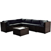 Brown/ gray rattan 7-piece outdoor sectional conversation set by La Spezia additional picture 8