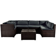 Brown/ gray rattan 7-piece outdoor sectional conversation set by La Spezia additional picture 10
