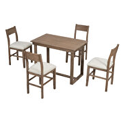 Farmhouse counter height 5-piece dining table set with rectangular table and 4 dining chairs in brown by La Spezia additional picture 14