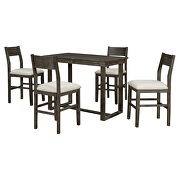 Farmhouse counter height 5-piece dining table set with rectangular table and 4 dining chairs in gray by La Spezia additional picture 3