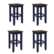 Farmhouse 5-pieces counter height dining set square wood table and 4 stools in brown/ blue by La Spezia additional picture 15