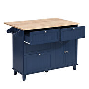 Kitchen island set with drop leaf and 2 seatings dining table set in blue/ black/ brown by La Spezia additional picture 2