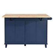 Kitchen island set with drop leaf and 2 seatings dining table set in blue/ black/ brown by La Spezia additional picture 4