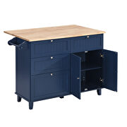 Kitchen island set with drop leaf and 2 seatings dining table set in blue/ black/ brown by La Spezia additional picture 10