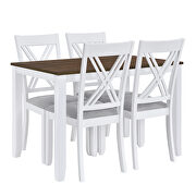 White wood 5-piece rustic dining table set with 4 x-back chairs by La Spezia additional picture 2