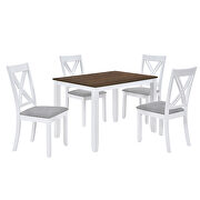 White wood 5-piece rustic dining table set with 4 x-back chairs by La Spezia additional picture 11