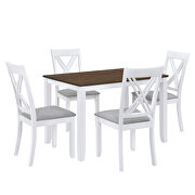 White wood 5-piece rustic dining table set with 4 x-back chairs by La Spezia additional picture 5