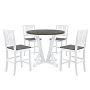 Rustic farmhouse 5-piece counter height dining table set with 4 dining chairs and thick tabletop in gray by La Spezia additional picture 5