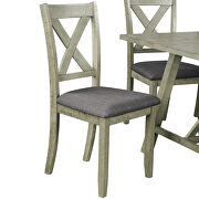 6-piece dining table set: wood dining table, 4 chairs and  bench in  gray by La Spezia additional picture 5