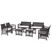 Brown rattan chair, sofa and table patio 8 piece set by La Spezia additional picture 16