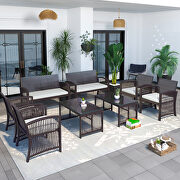 Brown rattan chair, sofa and table patio 8 piece set by La Spezia additional picture 18