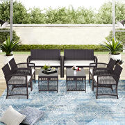 Brown rattan chair, sofa and table patio 8 piece set by La Spezia additional picture 20