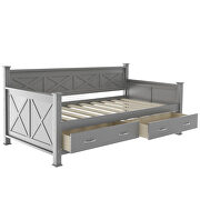 Modern and rustic casual style twin size daybed with 2 large drawers additional photo 2 of 13