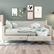 Modern and rustic casual style twin size daybed with 2 large drawers additional photo 5 of 13