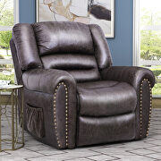Smoky brown bronzing cloth heavy-duty power lift recliner chair with built-in remote by La Spezia additional picture 14