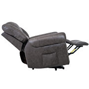 Smoky brown bronzing cloth heavy-duty power lift recliner chair with built-in remote by La Spezia additional picture 19