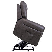 Smoky brown bronzing cloth heavy-duty power lift recliner chair with built-in remote by La Spezia additional picture 3