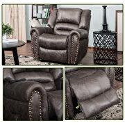 Smoky brown bronzing cloth heavy-duty power lift recliner chair with built-in remote by La Spezia additional picture 6