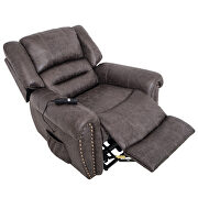 Smoky brown bronzing cloth heavy-duty power lift recliner chair with built-in remote by La Spezia additional picture 9