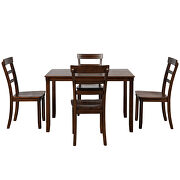 Brown 5-piece kitchen dining table set wood table and chairs set by La Spezia additional picture 8