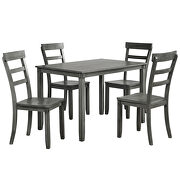 Gray 5-piece kitchen dining table set wood table and chairs set by La Spezia additional picture 6