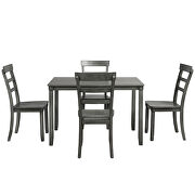 Gray 5-piece kitchen dining table set wood table and chairs set by La Spezia additional picture 8