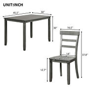 Gray 5-piece kitchen dining table set wood table and chairs set by La Spezia additional picture 9