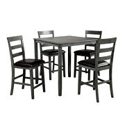 Gray square counter height wooden kitchen dining set with table and 4 chairs by La Spezia additional picture 16