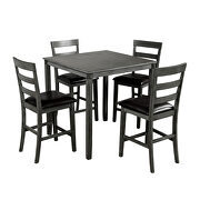 Gray square counter height wooden kitchen dining set with table and 4 chairs by La Spezia additional picture 17