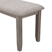6-piece gray wooden dining table and fabric cushion chair with bench by La Spezia additional picture 11